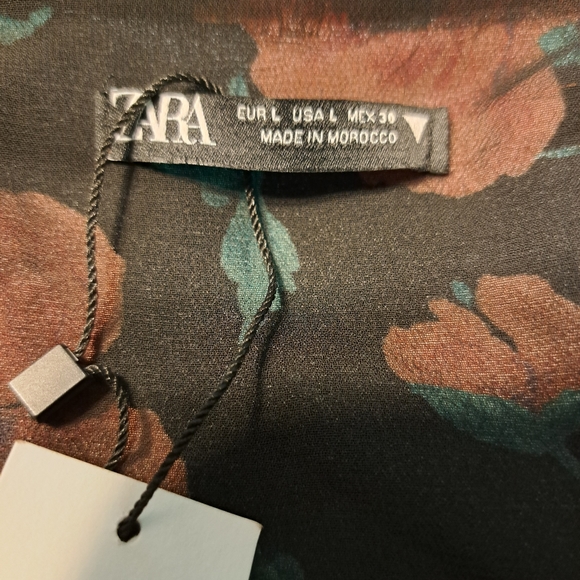 Zara Tie Front Crop Top Size L - Picture 4 of 12